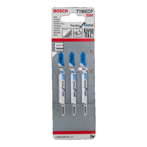 Нож за зеге Bosch T 118 EOF Flexible for Metal, 3 бр.